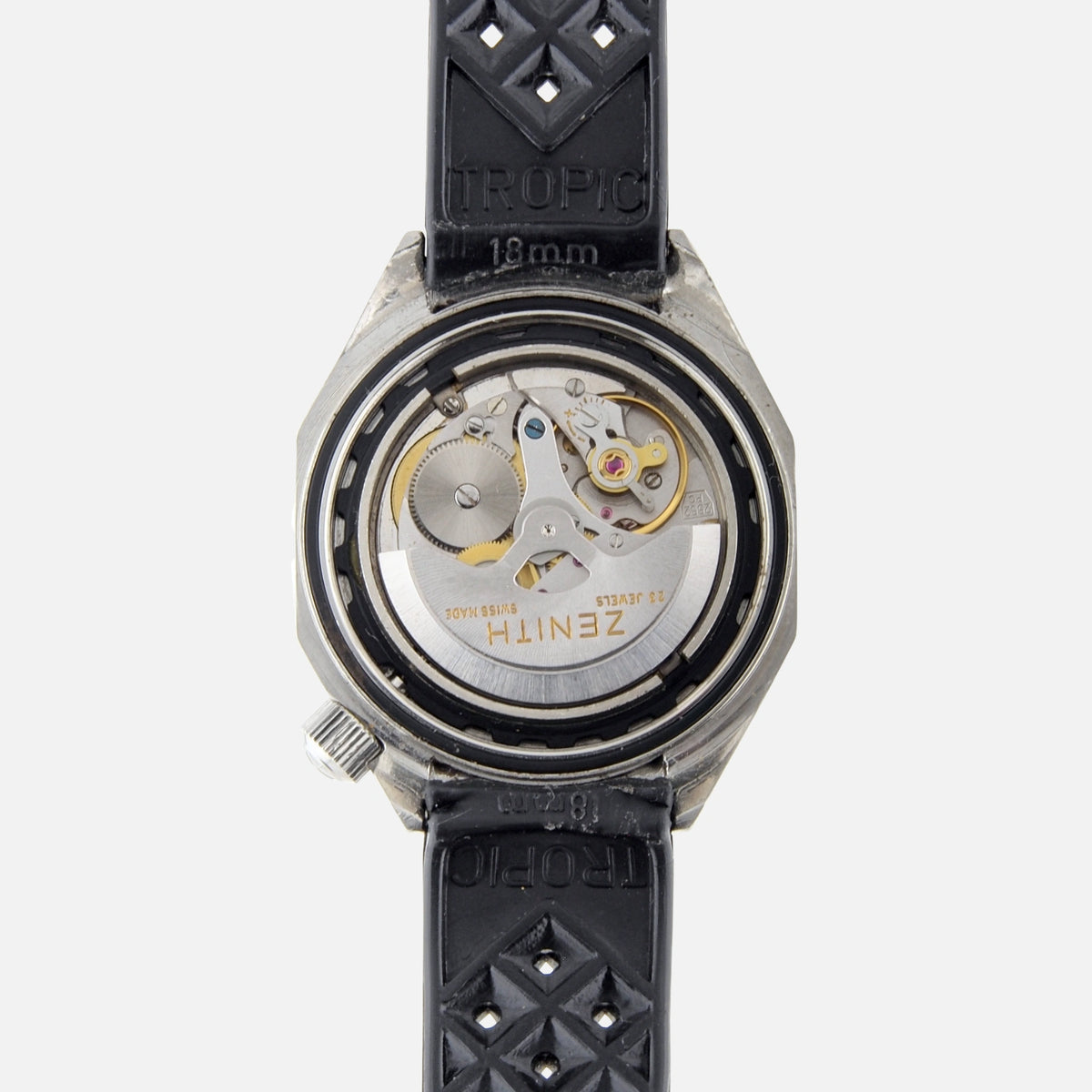 1970s Zenith Plongeur Defy Diver Sub-Sea Vintage A3648 Cal. Zenith 2552 PC Automatic Winding with Orange Dial and Bakelite Bezel for sale on Vintage Watch Leader