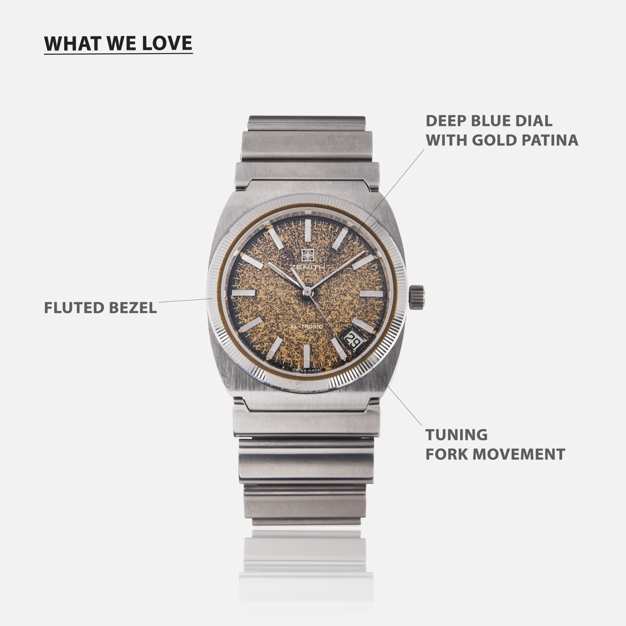 1970s Zenith Surf XL-Tronic with Gold Tropical Dial Cal. Zenith 1970s Zenith Surf XL-Tronic with Gold Tropical Dial Cal. Zenith