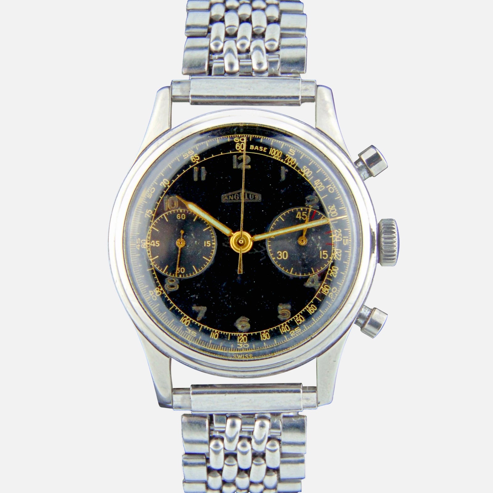 1940s Angelus Cal. 215 Military WW2 Chronograph L.E. Air Force for sale on Vintage Watch Leader