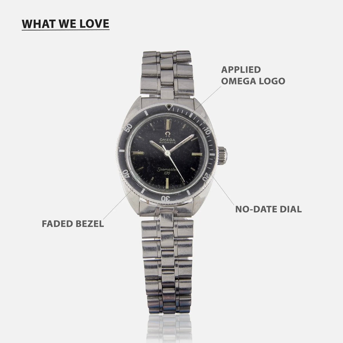 1960s OMEGA Seamaster 120 Ref. 565.007 Vintage Watch in Stainless Steel for sale on Vintage Watch Leader