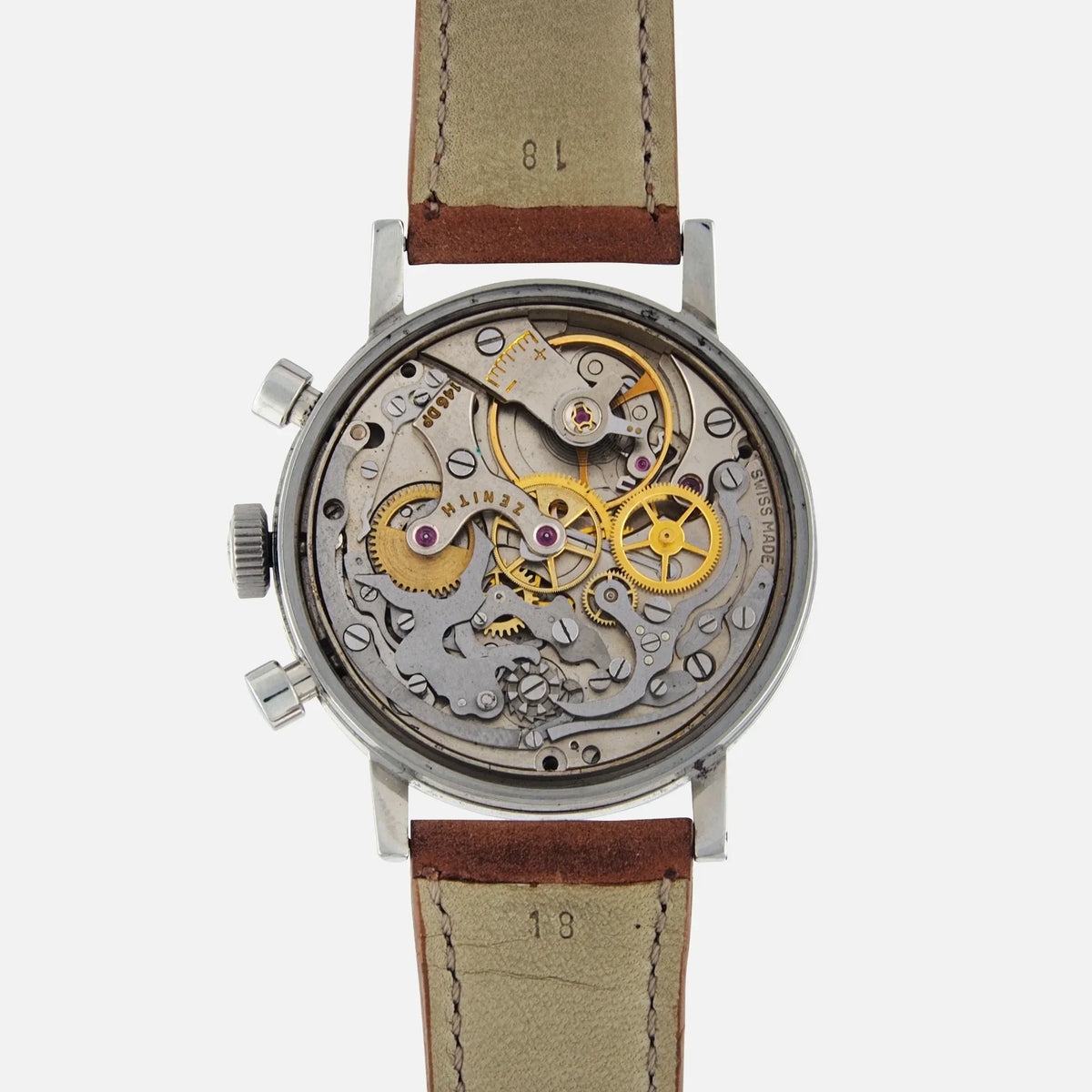 1960s Vintage Watch Zenith Chronograph Movement 146-DP Martel Ref. A271 With Reverse Panda Dial in Stainless Steel