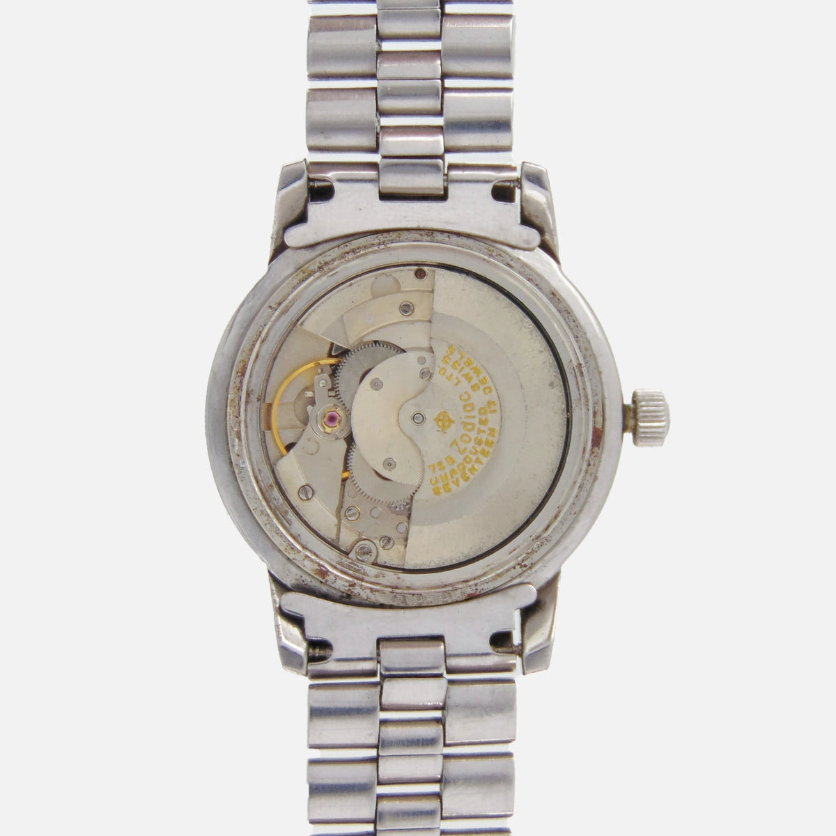 1960s Zodiac Aerospace GMT Vintage Automatic Movement Ref. 752-834B with glossy black dial and bi-directional bezel in stainless steel for sale on Vintage Watch Leader Professional Dealer