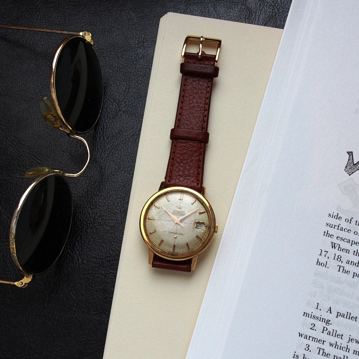 1964 Omega Vintage Chronometer Ref. 168.004 A rare and solid yellow gold 18Kt pre owned Constellation with crosshair dial for sale on Vintage Watch Leader