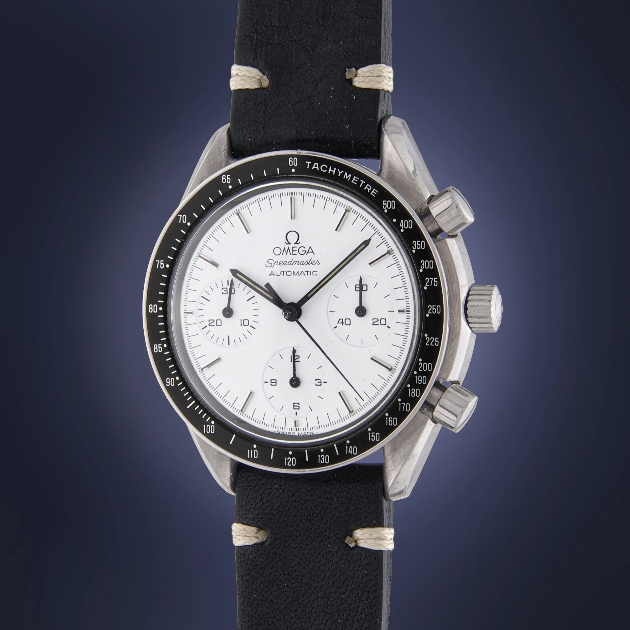 1988 OMEGA Speedmaster Reduced Ref. ST 175.0032 White Dial Vintage Watch Leader