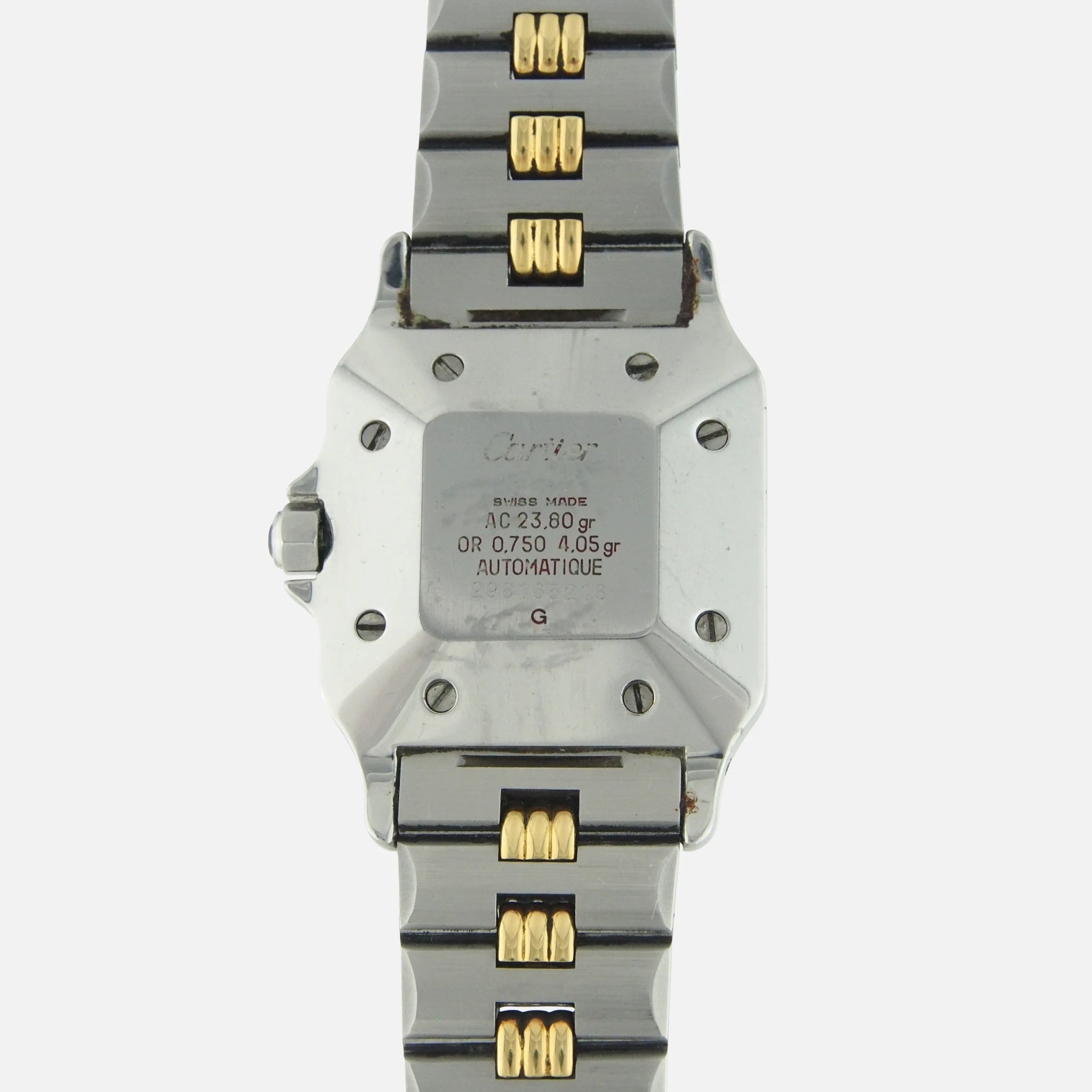 1980s Cartier Santos Ref. 2961 on Godron Bracelet - Vintage Watch