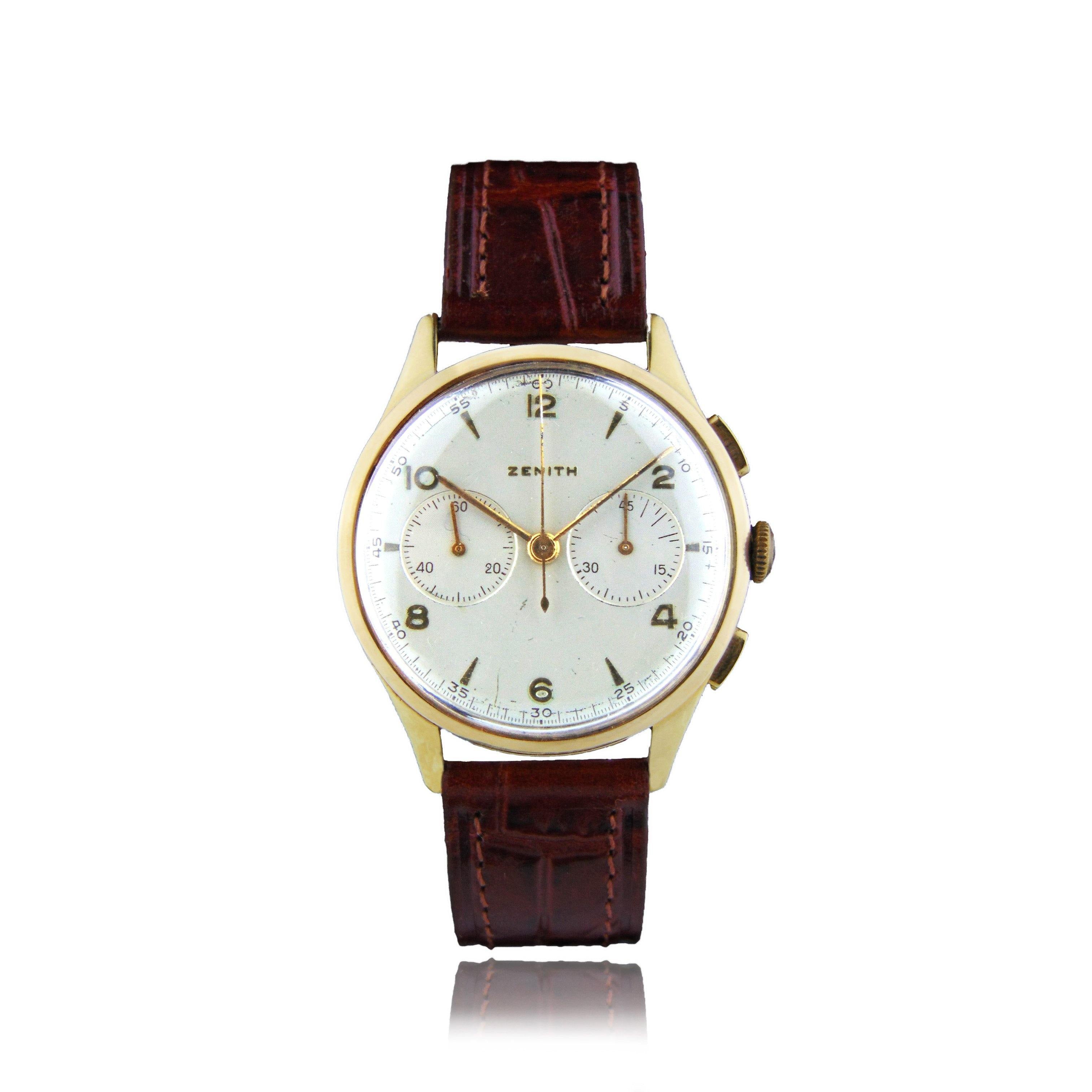 古時計 Zenith - Cal. 143 A rare, solid 18Kt gold, Excelsior Park