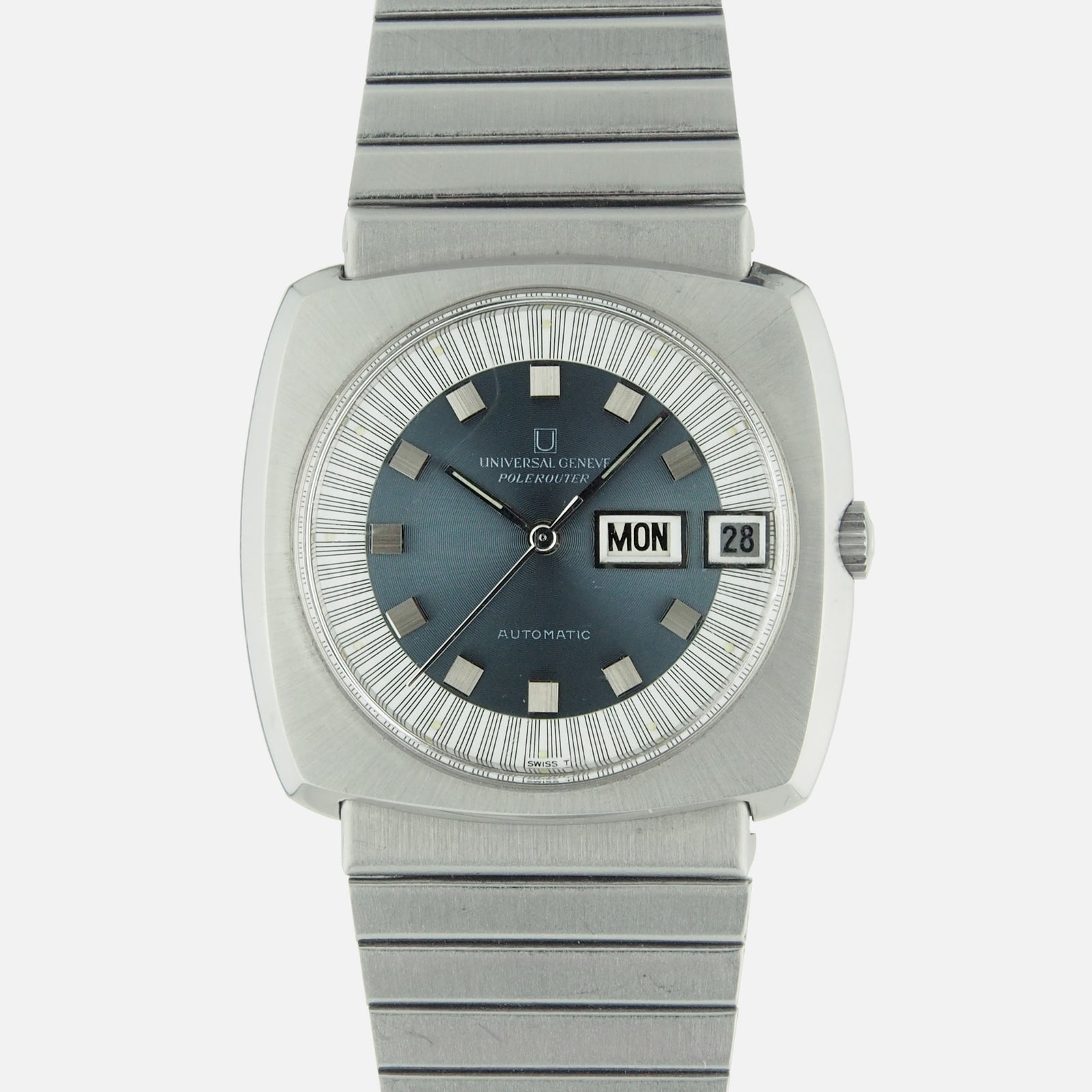 1970s Universal Genève Polerouter Day Date Automatic Microrotor for sale Ref. 872101 - Vintage Watch Leader