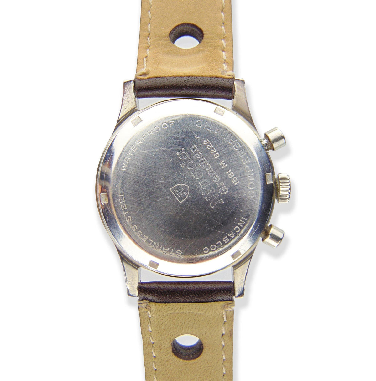 Nivada Grenchen - Ref. 1581 M 8222 A very rare and stainless steel Chronomaster Aviator Sea Diver - Vintage Watch Leader
