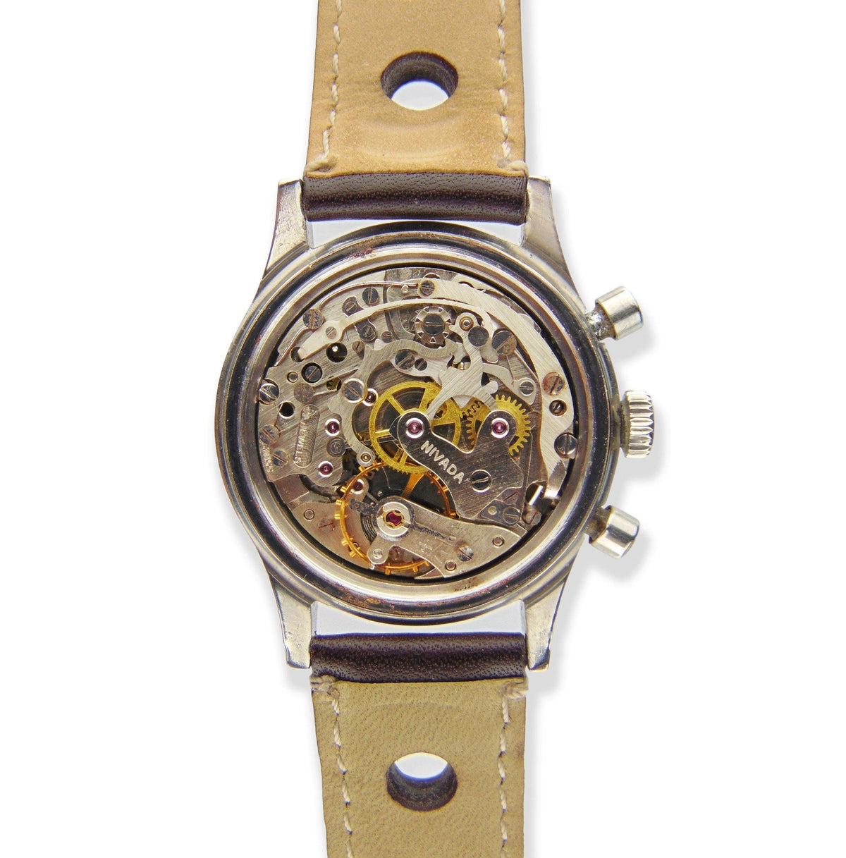 Nivada Grenchen - Ref. 1581 M 8222 A very rare and stainless steel Chronomaster Aviator Sea Diver - Vintage Watch Leader