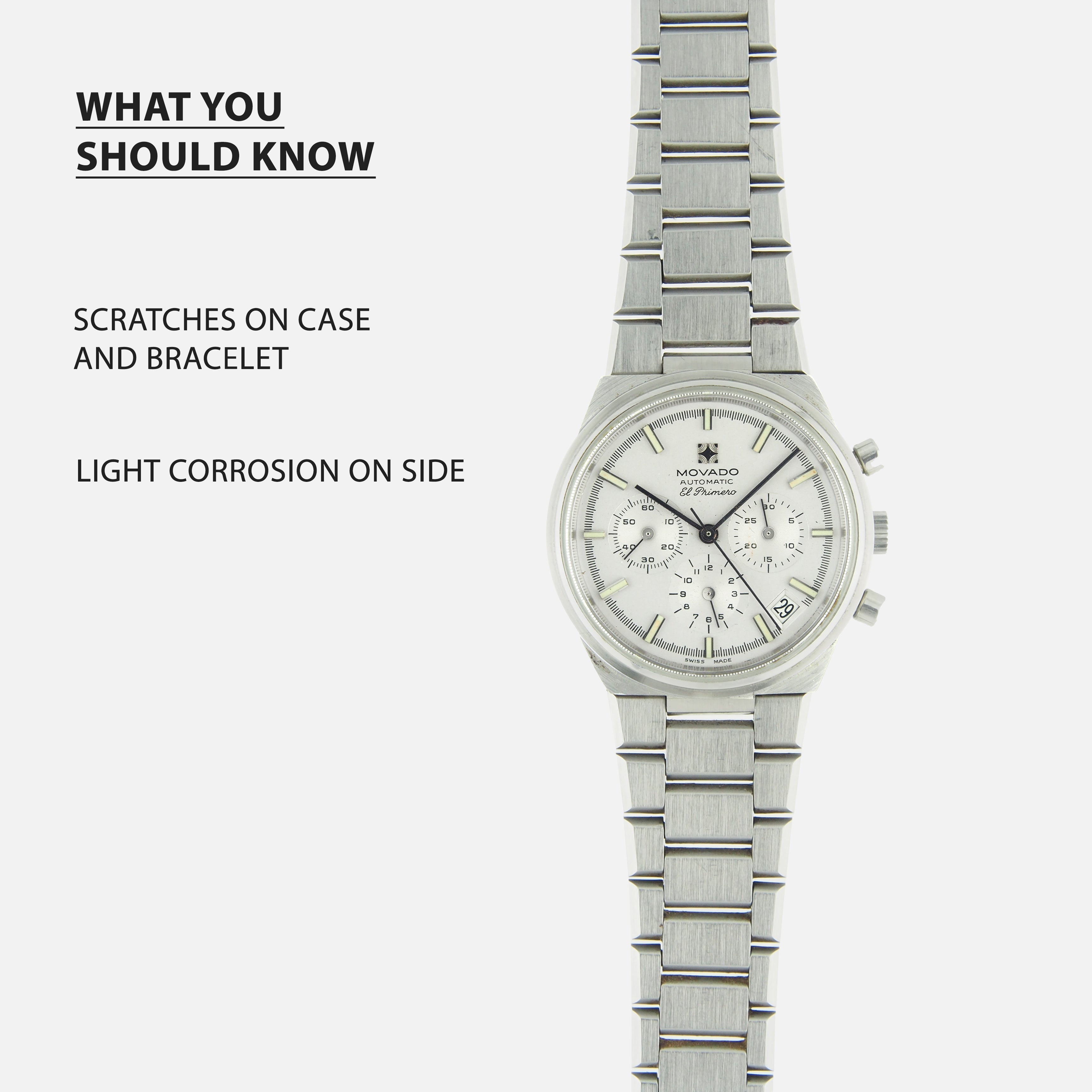 1970s Movado El Primero Ref. 01.0180.434 With Original Box